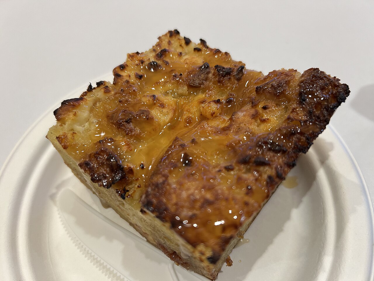 Delicious bread pudding from the Boston Public Library