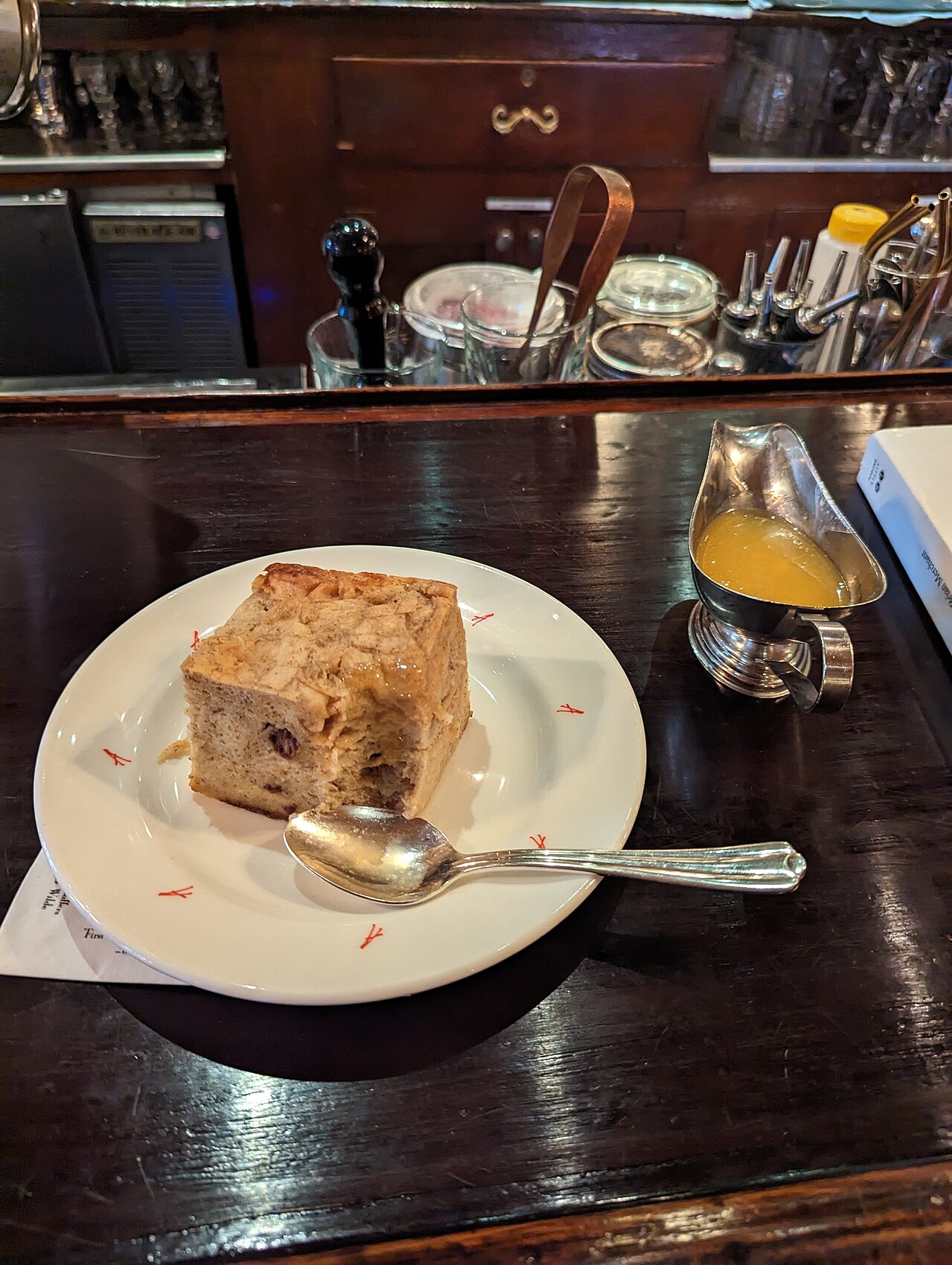Bread pudding, Arnaud's, French Quarter, New Orleans, Louisiana, USA