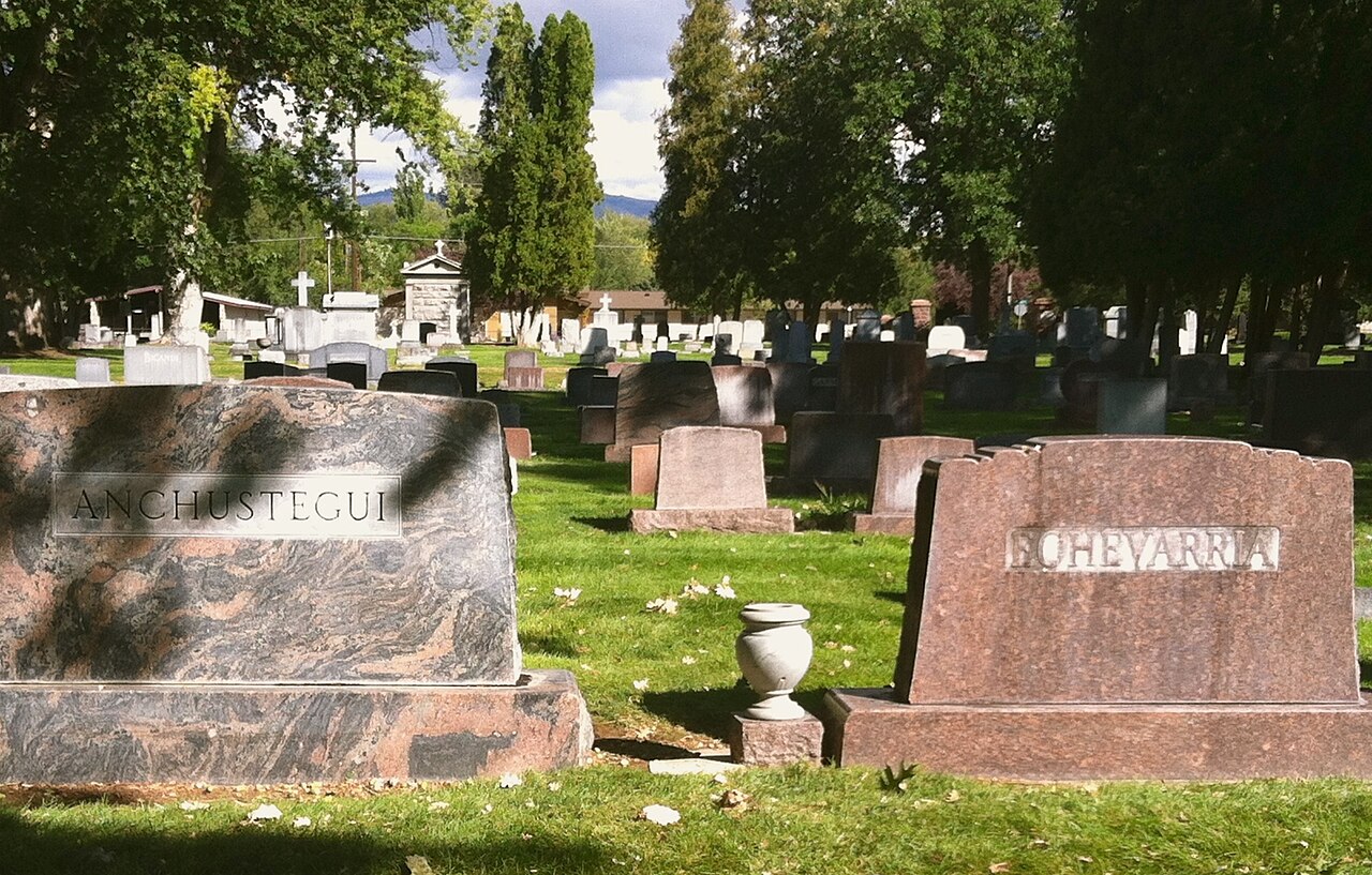Graves belonging to Basque immigrants and their descendants buried in Morris Hill Cemetery, Boise, Idaho, USA.