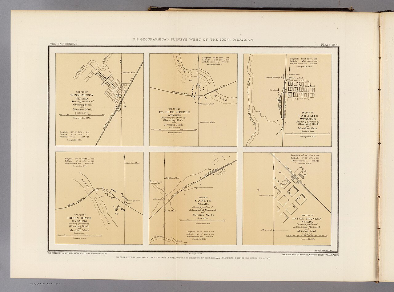 Old survey maps, including WInnemucca Nevada from 1877