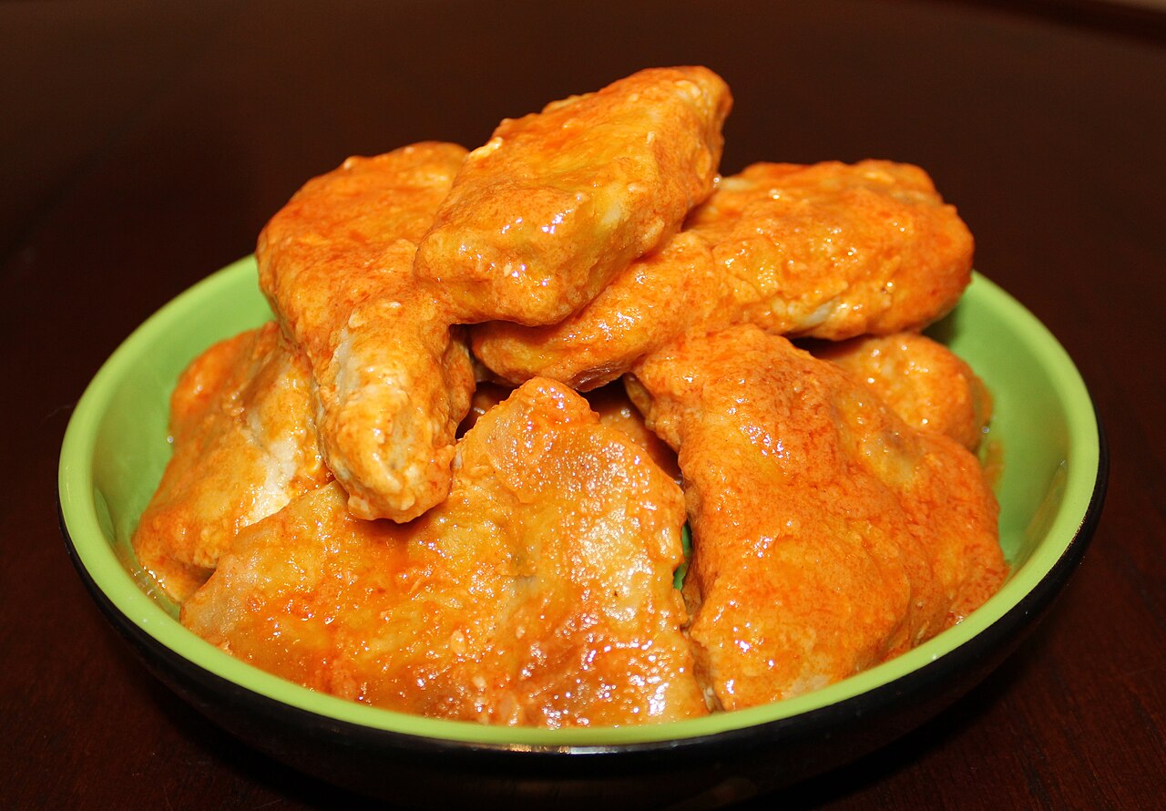 Seitan Buffalo Wings recipe available at <a href="http://thrivingvegetarian.com/blog/cooking/seitan-buffalo-wings/" rel="noreferrer nofollow">thrivingvegetarian.com/blog/cooking/seitan-buffalo-w