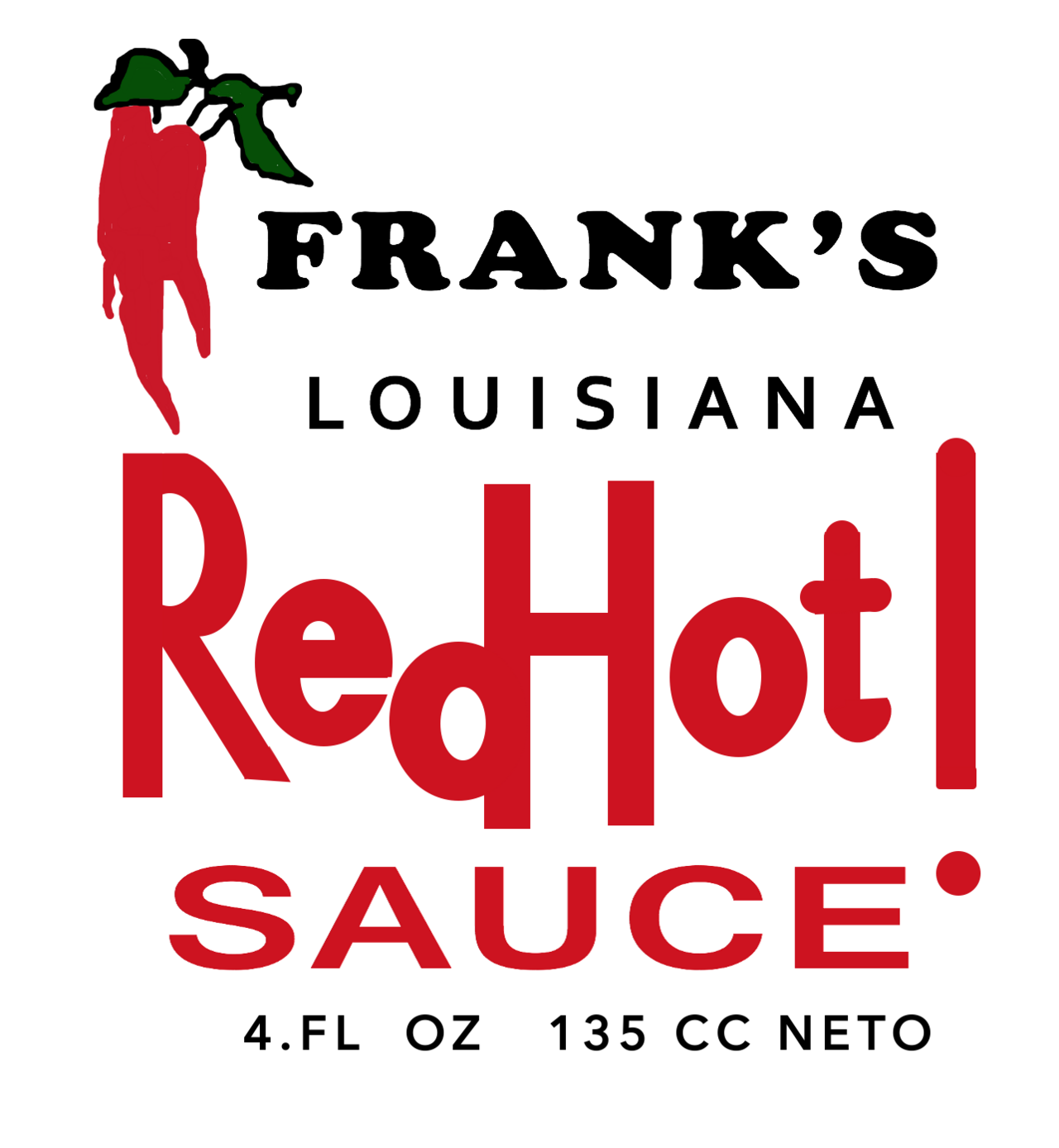 A 1965 Frank's Red Hot sauce label.