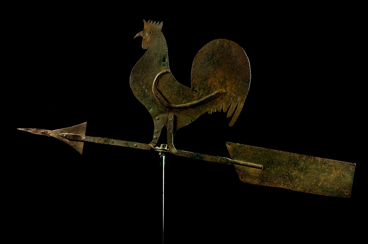 Unidentified (American), Rooster Weathervane, 19th century, sheet and wrought iron, Smithsonian American Art Museum, Gift of Herbert Waide Hemphill, Jr. and museum purchase made possible by Ralph Cros