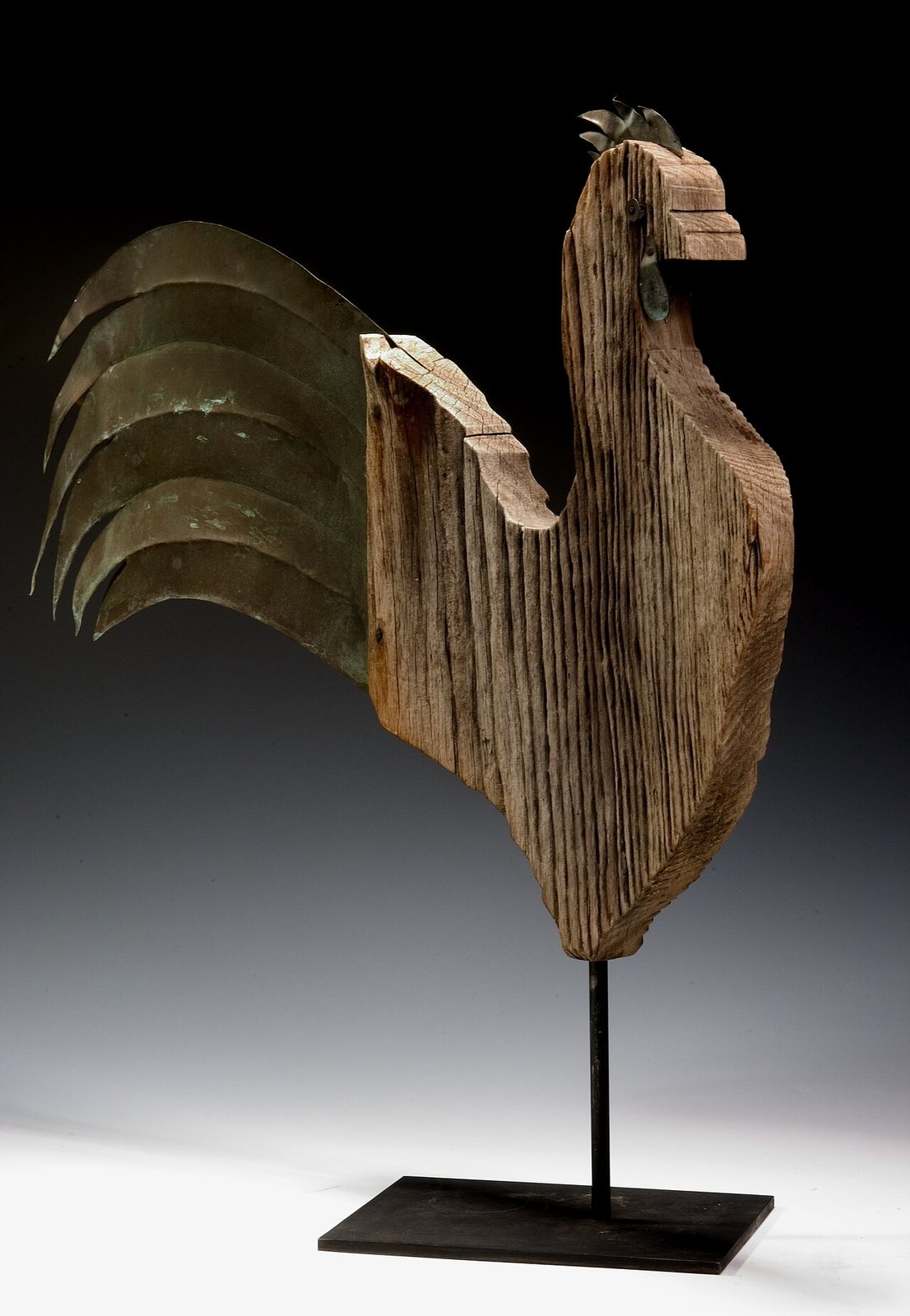 Unidentified, Rooster Weathervane, late 19th-early 20th century, carved pine and sheet copper, Smithsonian American Art Museum, Museum purchase from the folk art collection of David L. Davies, 1992.12