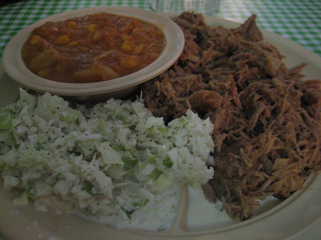 The pulled pork at Allen & Sons was absolutely delicious -- smokey, moist, and tangy.