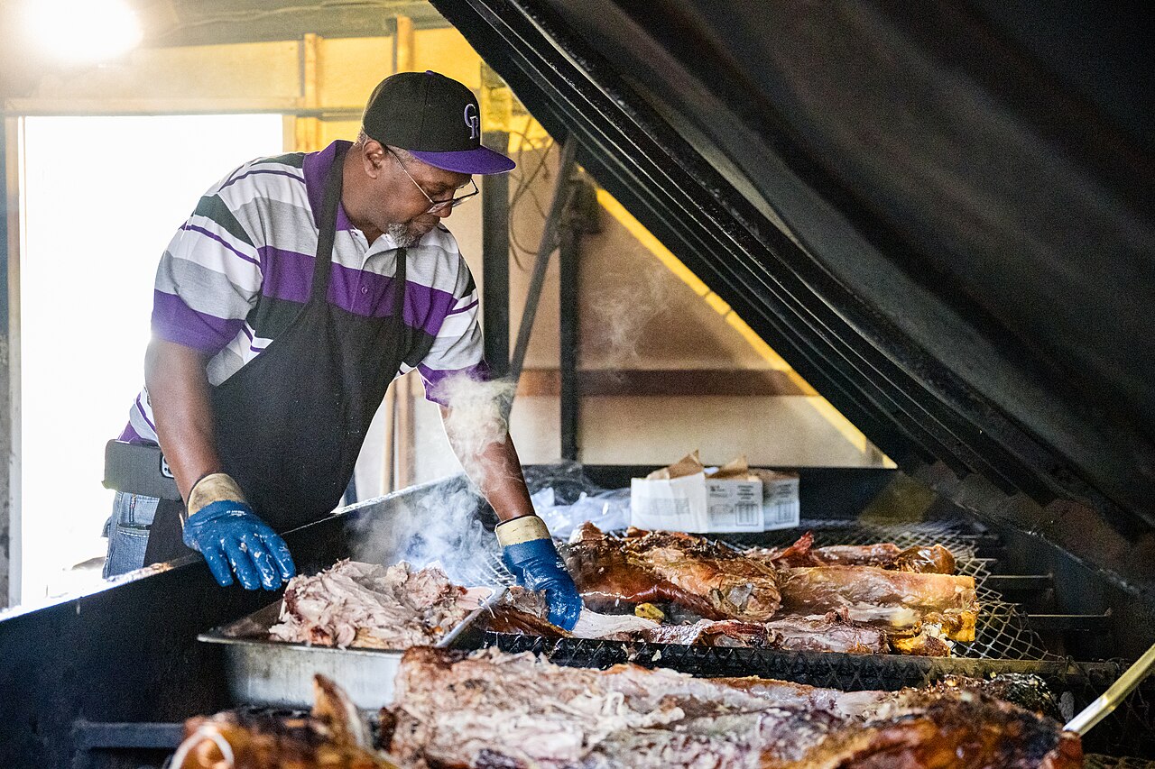 Taken at B's Barbecue, a Greenville barbecue restaurant that opened in 1977. Photographed during filming of a feature on Pitt County Brew &amp; 'Cue Trail locations in Greenville.