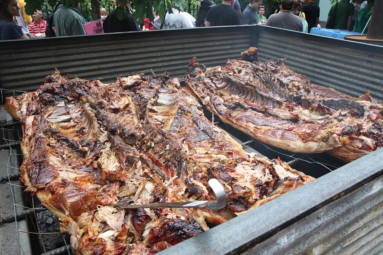 The one-and-only Rodney Scott (@rodneyscottbbq) making the best dish of the event: Whole Hog