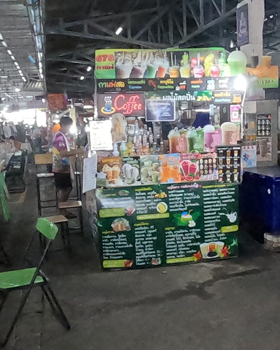 Drinks stall 678 lit up in the hall