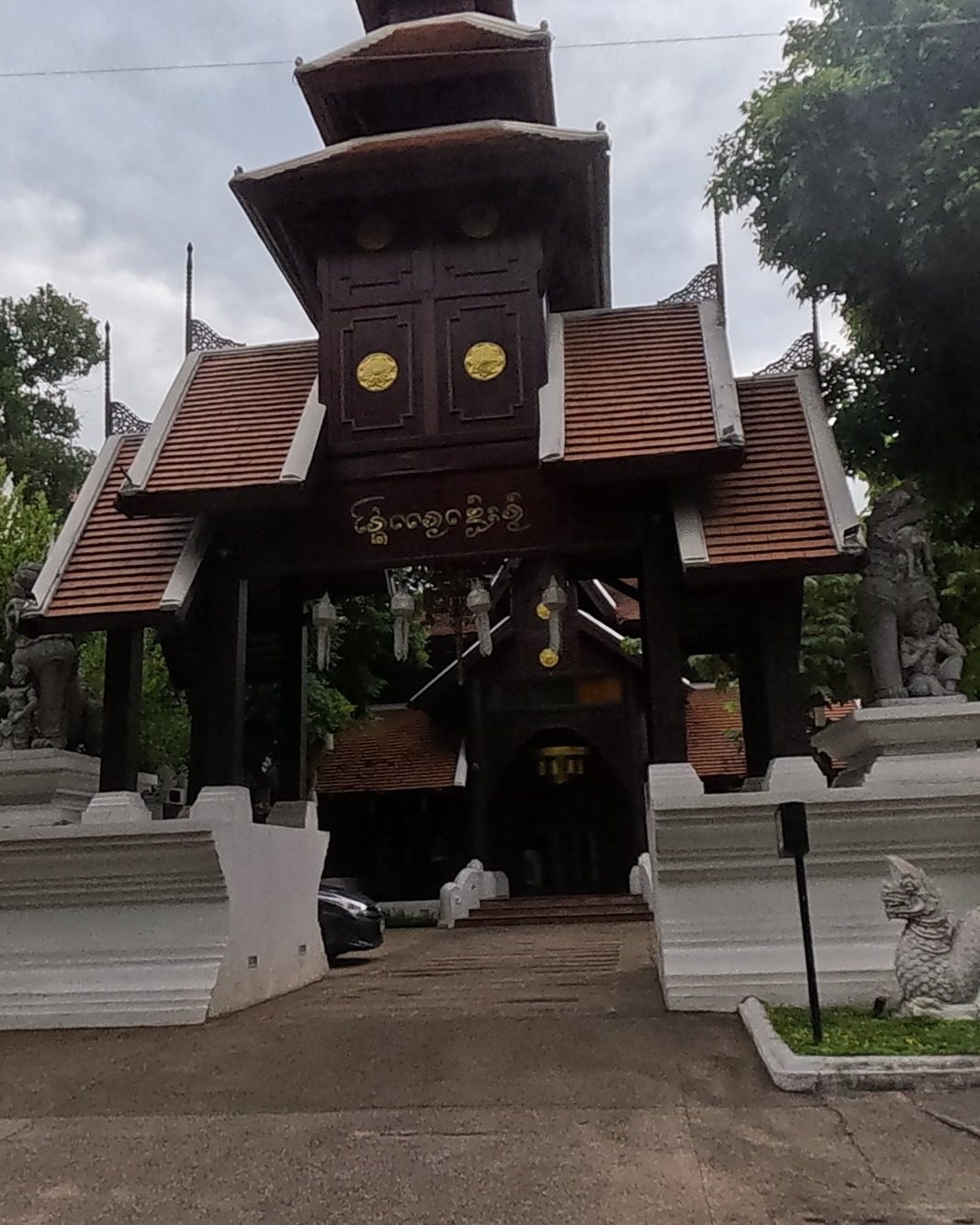 Ornate Lanna gateway at The Rim resort