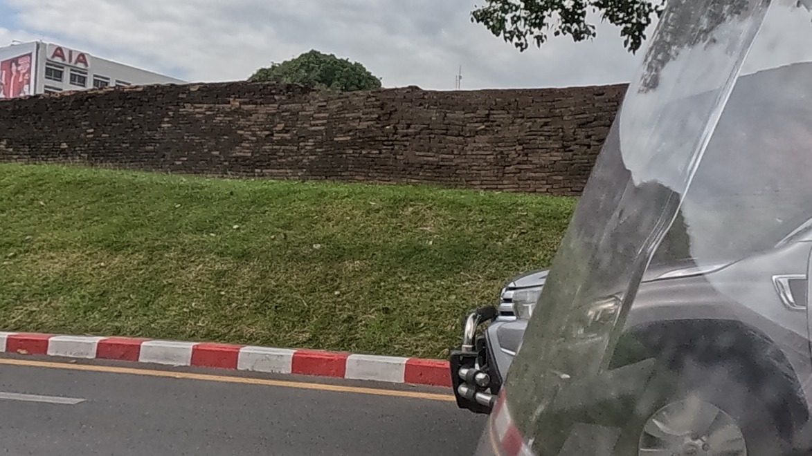 Old brick corner of the city wall