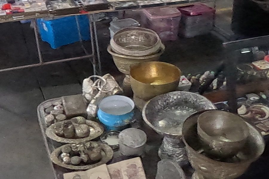 Silver and brass bowls
