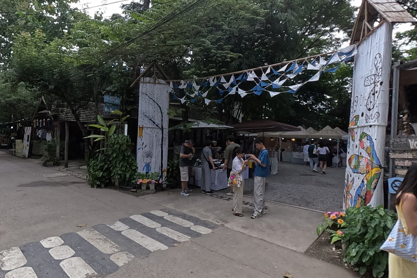 Into the tent square — Chamcha Market, San Kamphaeng