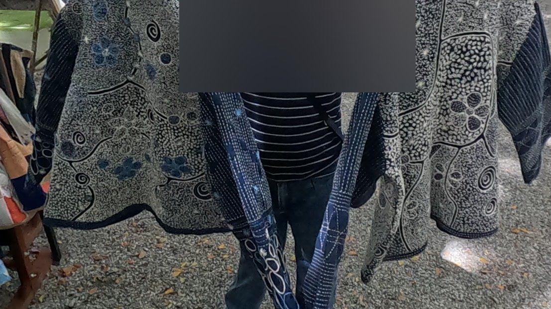 Two embroidered indigo jackets — Chamcha Market, San Kamphaeng