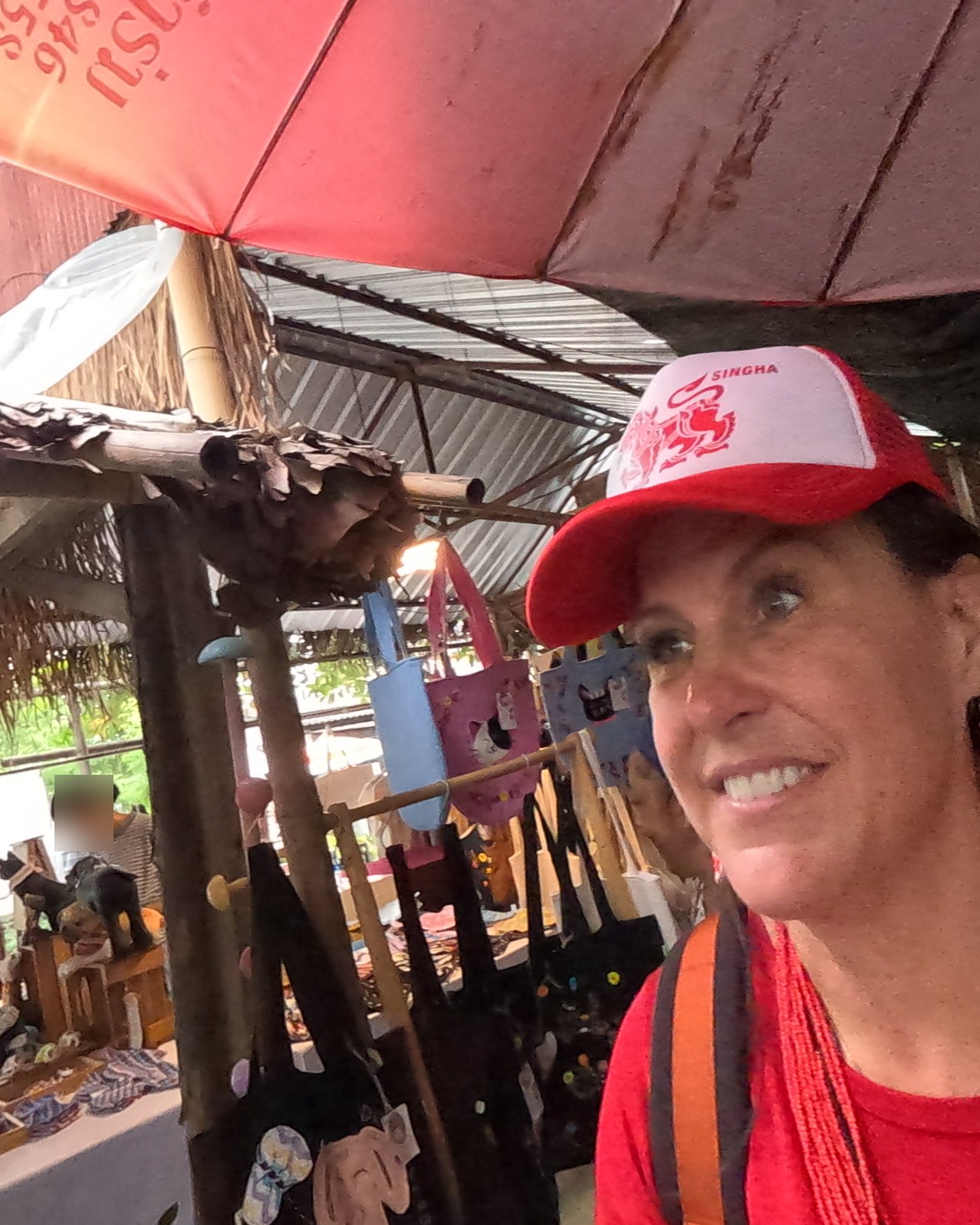 NaN at the tote-bag stall — Chamcha Market, San Kamphaeng