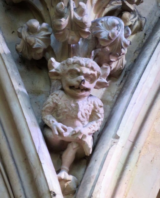 The Lincoln Imp, a small grinning carved figure in a spandrel of the Angel Choir in Lincoln Cathedral.