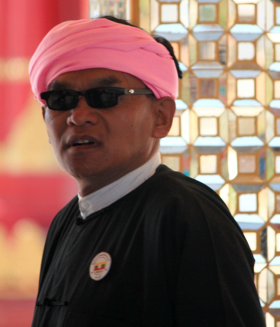 Shan man in Myanmar wearing a gaung baung (turban)