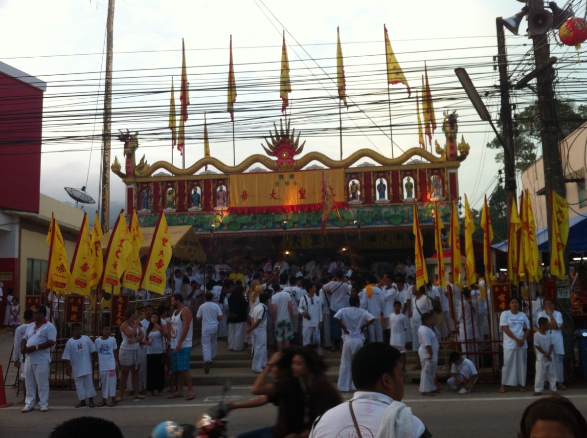 Dawn at the shrine in Cherng Talay, Phuket