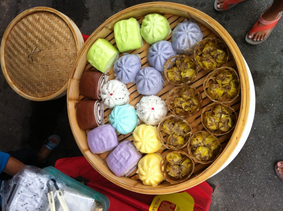 Steamed buns and mushroom dim sum, Phuket festival