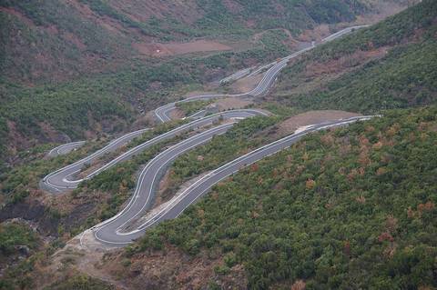 Road to Ungrej east of Kallmet, Zadrima