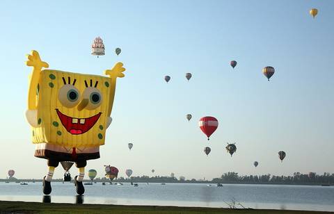 Hot air balloon festival in León, Guanajuato, Mexico. November 2010.