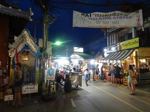 Pai Walking Street in Thailand.