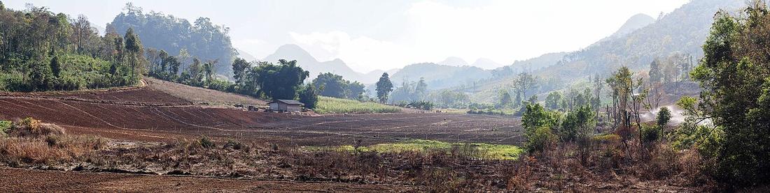 Countryside in the mountains of Mae Chaem District, Chiang Mai Province, seen from road 1263.
 This  image was created with Hugin.