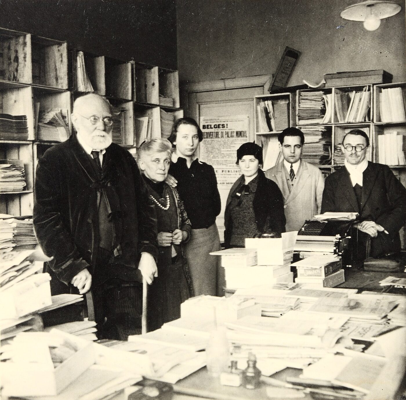 Paul Otlet and his staff at the Mundaneum