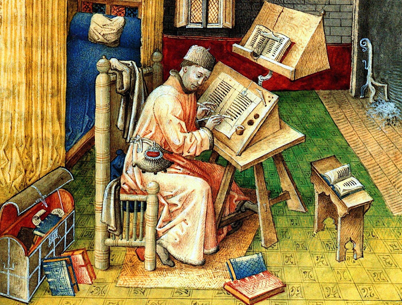 A fifteenth-century copyist at his desk